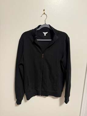 Calvin Klein Mens Medium Black Full Zip Mock Neck Sweater Jacket size M